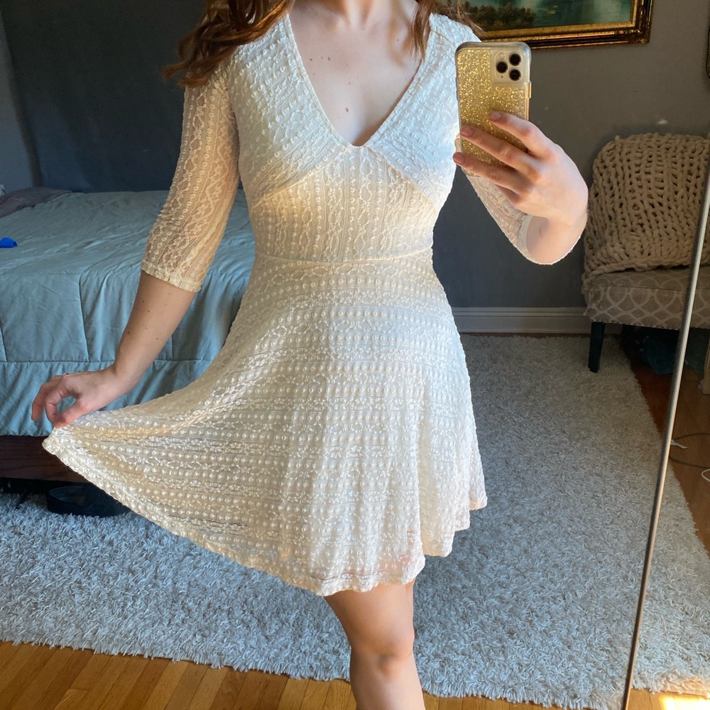White Long Sleeve Dress